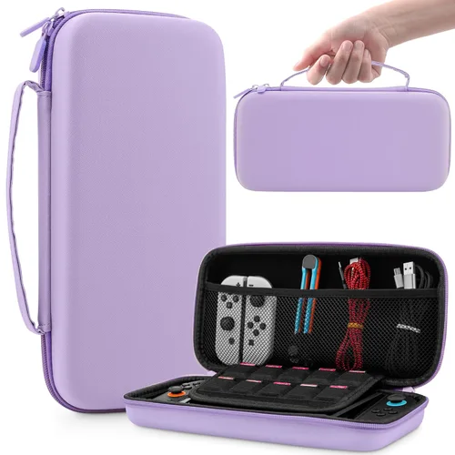 Vista 10 de RHOTALL Hard Protective Carrying Case Compatible with Nintendo Switch 2 2025,Travel Storage Bag Holds Switch 2 Console,10 Games, Power Adpater