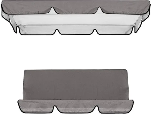 Vista 13 de Juego de cubierta superior impermeable para patio, cubierta superior de repuesto + funda de cojín para columpio para patio, columpio, jardín, Beige