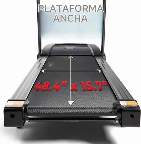 Vista 6 de Sunny Health & Fitness Premium Folding Incline Treadmill with Pulse Sensors, One-Touch Speed Buttons, Shock Absorption, Optional Bluetooth with