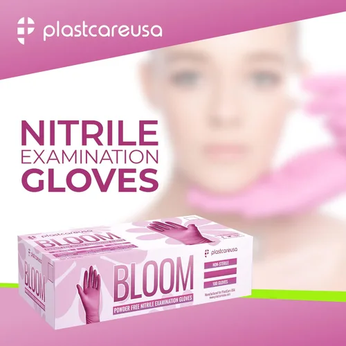 Vista 7 de 100 Guantes de nitrilo para examen de 3.5 mil, sin látex ni polvo, guantes protectores desechables no estériles de PlastCare