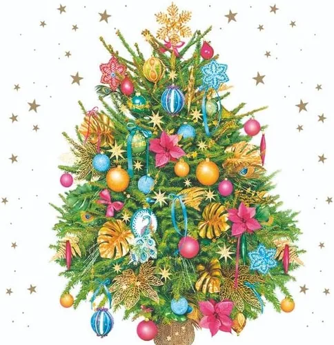 Vista 9 de Servilletas de Navidad, servilletas de papel de Navidad para Decoupage, 40 piezas, tamaño de almuerzo (gatos de Navidad)