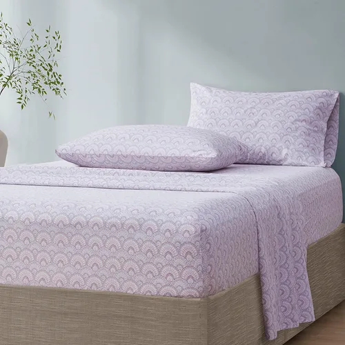 Vista 31 de Comfort Spaces Juego de sábanas 100% algodón transpirable, ligero, suave, con bolsillo elástico de 12 pulgadas que se adapta a colchones de hasta 14