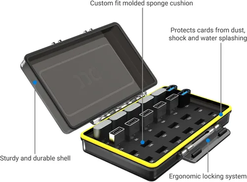 Vista 5 de Mini USB Flash Drive Case para 20 unidades USB A y 4 USB C Interface Pulgar Drives ≤ 1.024 in, resistente al agua y a prueba de golpes, organizador