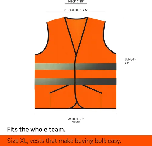 Vista 4 de PeerBasics Chaleco de seguridad de bolsillo Paquete a granel reflectante de alta visibilidad para hombres y mujeres