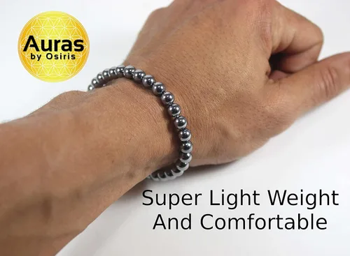 Vista 2 de Pulsera de Shungite para hombres/mujeres con protección de energía con cuentas de 6/8/0.394 in