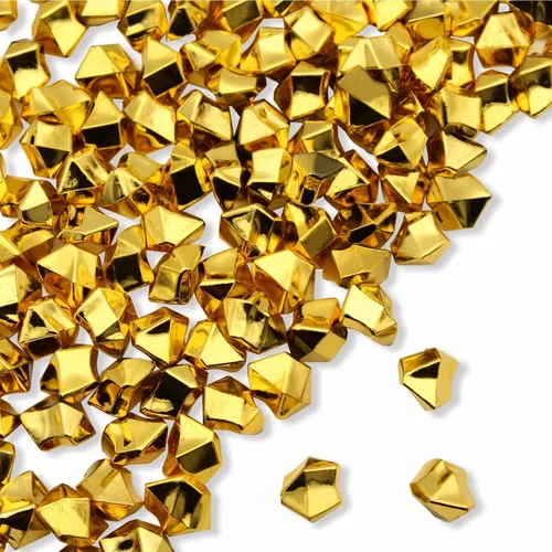 Vista 19 de PMLAND Rocas de hielo falsas transparentes – 180 piezas grandes de gemas acrílicas negras trituradas de diamantes de plástico para centros de mesa