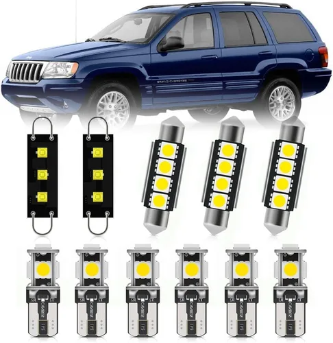 NSLUMO Luz LED para techo interior – Kit de luz LED J'eep para 1999-2004 J'eep Grand Cherokee accesorios mapa cúpula luz de licencia (1999-2004