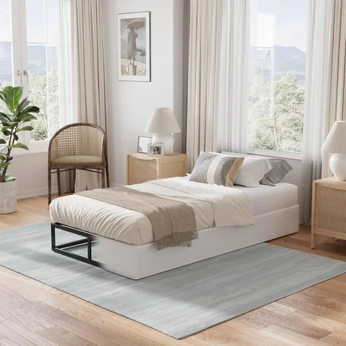 Vista 11 de HUEIIS Base de colchón con marco de metal resistente de perfil bajo de 5 pulgadas, silenciosa, sin ruido, fácil montaje, capacidad máxima