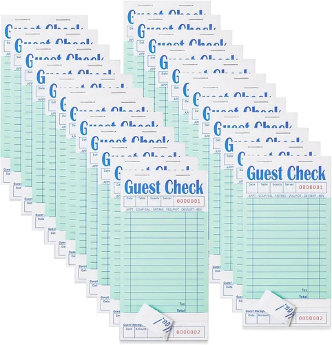 Vista 11 de ZPARIK Libros de cheques de invitados para servidores, bloc de notas de servidor, paquete de 6, papel de color natural, bloc de notas para camarera