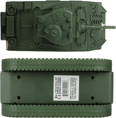 Vista 3 de BMC WW2 Sherman M4 Tank - Vehículo militar 1:32 verde oscuro para hombres de plástico del ejército