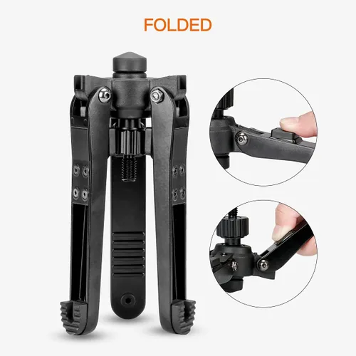 Vista 3 de Koolehaoda Base de trípode para monopie, soporte de escritorio de tornillo de 3/8 pulgadas con tres pies, soporte universal de 3 patas, soporte