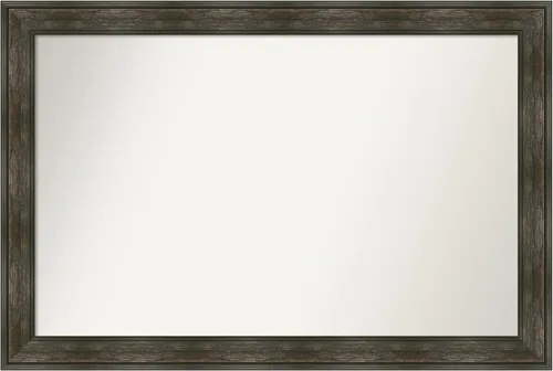 Vista 234 de Amanti Art Espejo de baño marrón para sobre fregadero, 26 x 26 pulgadas, espejo de tocador cuadrado marrón rústico Alexandria, marco de madera