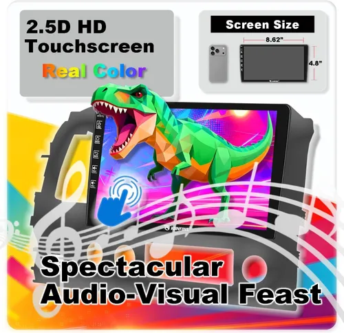 Vista 5 de Kunfine Coche CarPlay Android Navegación Automática Estéreo GPS Radio Reverse Cámara Pantalla 10 "IPS Pantalla Táctil Headunit Tablet Pad Media