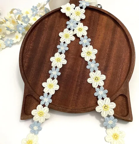 Vista 8 de Cinta de girasol de 15 yardas, adornos de encaje para decoración de flores, cinta de bricolaje, bordado de encaje, manualidades para vestidos