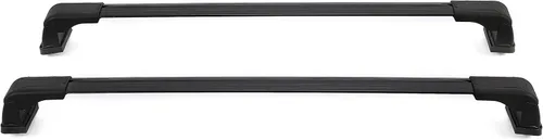 Vista 5 de KUAFU Barra transversal compatible con Mazda 5 2006-2017 Barras transversales con cerraduras antirrobo, riel de techo, bolsa de carga, Negro