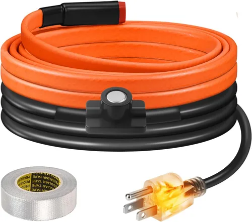 Vista 10 de Cinta térmica de 12 pies para tuberías de agua, protección contra congelación, IP65, impermeable, 7 W/pies, 110 V, cable de calor para tubería