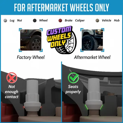 Vista 2 de Wheel Accessories Parts 4 cerraduras + llave de rosca de 1/2 a 20 roscas de extremo cerrado de 1.90 pulgadas de largo, llave hexagonal doble cromada