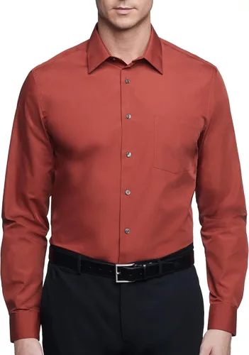 Vista 16 de Van Heusen Mens Dress Shirt Regular Fit Poplin Solid Blanco