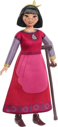 Vista 3 de Mattel Disney Wish Juguetes, Muñeca de moda posable Dahlia de Rosas con ropa y accesorios removibles, inspirada en la película