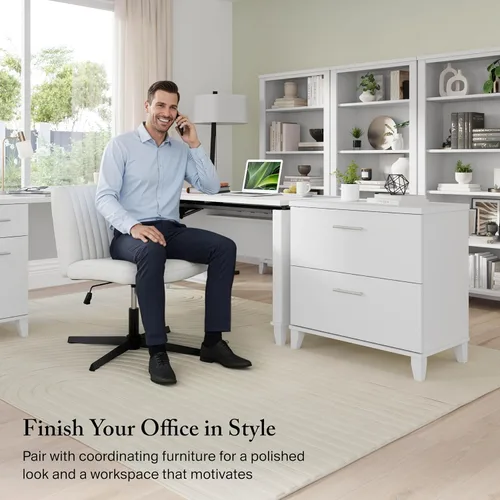 Vista 5 de Bush Furniture Somerset - Estantería alta de 5 niveles en acabado blanco