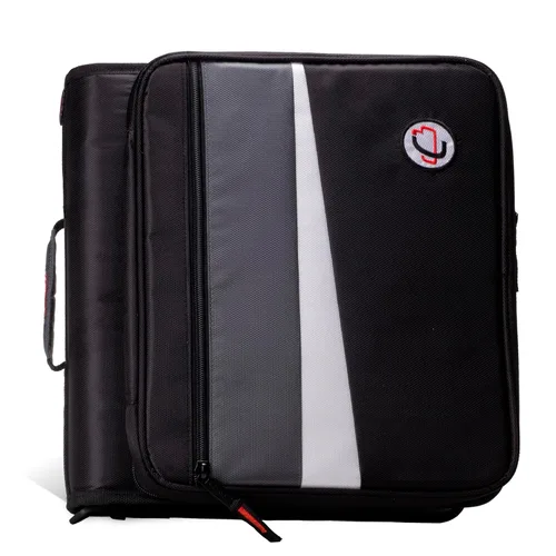 Vista 26 de Case-it Carpeta Universal con Cremallera Anillas en O de 2 Pulgadas, Bolsillo Acolchado para Portátil/Tableta de 13 Pulgadas, Capacidad de 400
