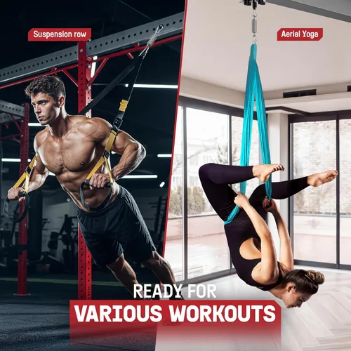 Vista 7 de Yes4All Punching Bag Hanger, Heavy Bag Spring 555 LB Capacity, Stainless Steel Hanging Kit with Spring Hook & Carabiner, Indoor & Outdoor Mounting