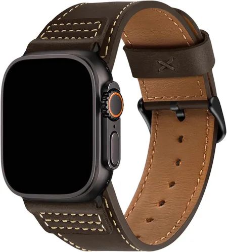 Vista 11 de Wristitani Leather Bands Compatible with Apple Watch Strap 49mm 46mm 45mm 44mm 42mm 41mm 40mm for Men, Top Genuine Leather Replacement Straps for