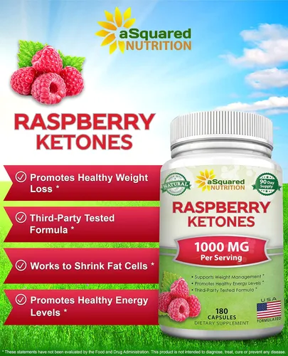 Vista 2 de aSquared Nutrition Cetonas naturales de frambuesa 1000mg-180 cápsulas de suplemento de pérdida de peso, máxima fuerza más píldoras de dieta supresor