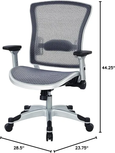 Vista 16 de Space Seating Silla de oficina de rejilla de aire ejecutiva serie 317 con respaldo de malla transpirable, soporte lumbar, control de inclinación