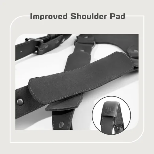 Vista 10 de Leather Dual Camera Harness Strap for Photographers,Adjustable Shoulder Crossbody Padded Harness for DSLR SLR