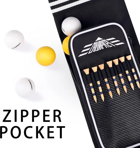 Vista 4 de Champkey Bolsa de golf profesional para el domingo (lleva de 3 a 9 palos) – 6 bolsillos de transporte y correa ajustable para golf, bolsa