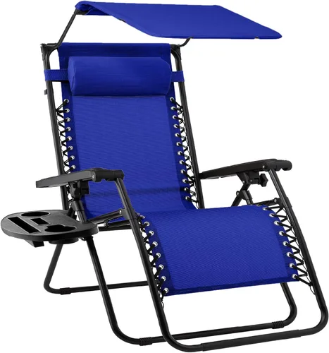 Vista 17 de Best Choice Products Silla reclinable plegable de gravedad cero para exteriores, de patio, para salón al aire libre, con toldo ajustable