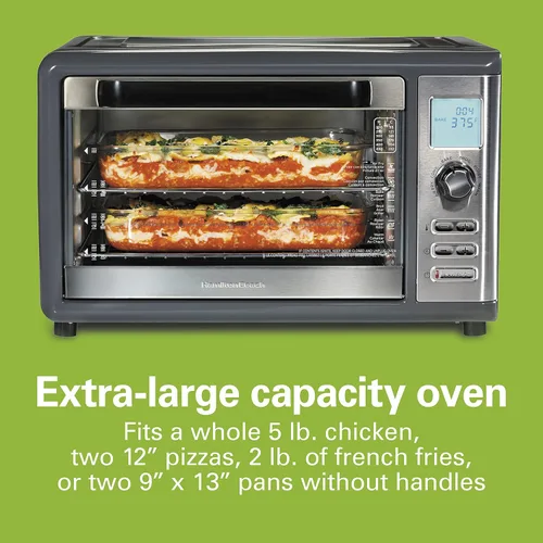 Vista 6 de Hamilton Beach Countertop Digital Air Fryer Oven with Sure-Crisp, 6-in-1 Functionality, 150-450⁰F Temp Range, 1800W, XL Capacity for 2 12” Pizzas