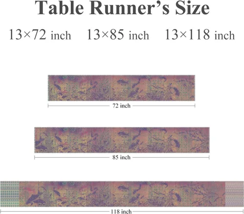 Vista 8 de Extra Long 2-Piece Table Runner Set 118, Waterproof Banquet Table Decor, Double Sided Event Cloth, Heavy Duty Tea Mat, Washable Reversible Brocade