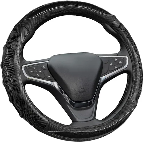 Vista 9 de Funda para volante GIANT PANDA para Chevy Silverado - Funda para volante de coche para Chevrolet Colorado Tahoe - Negro