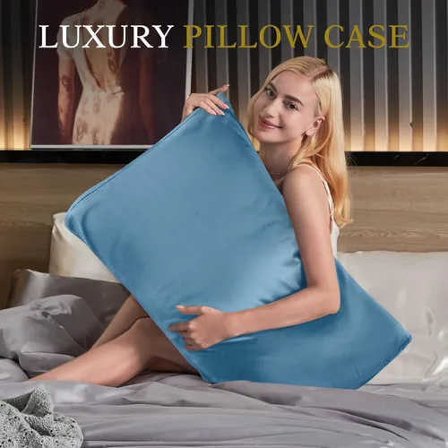 Vista 6 de Funda de almohada cervical de contorno – Rayón derivado de bambú para almohada cervical de contorno – Funda de almohada transpirable y sedosa suave