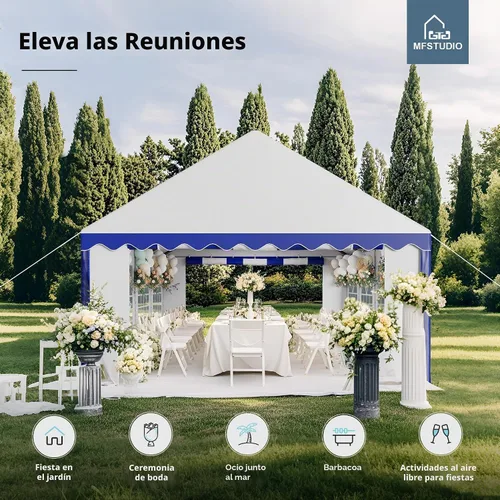 Vista 3 de MFSTUDIO - Carpa para fiesta de 13 x 26 pies, carpas para exteriores de alta resistencia con paredes laterales extraíbles, gran carpa de refugio