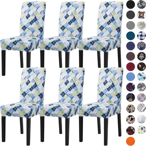 Vista 48 de Sufdari Juego de 2 fundas para sillas de comedor, fundas para sillas de cocina, fundas para sillas Parsons, protectores de sillas de elastano