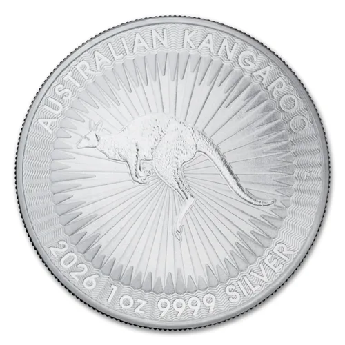 Vista 3 de 2026 P 1 oz Moneda de Canguro de Plata Australiana Brillante sin Circulación con Certificado de Autenticidad $1 Vendedor BU
