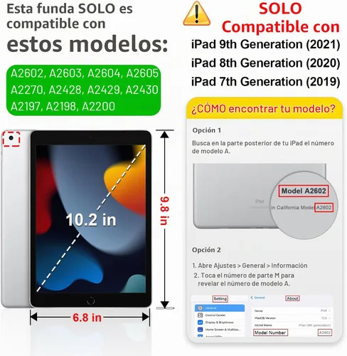 Vista 3 de Fintie 360° Rotating Case for iPad 9th / 8th / 7th Generation 10.2 Inch Negro
