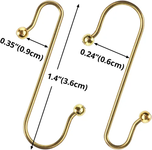 Vista 2 de Lemonfilter 120 ganchos para adornos de Navidad, ganchos dorados para colgar árboles y bolas