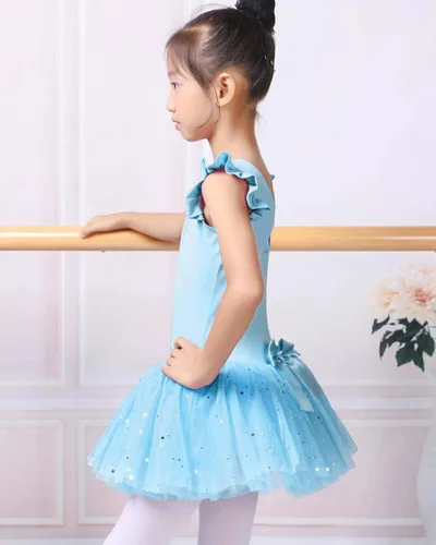 Vista 3 de BAOHULU Leotardos de ballet para niñas con falda completa, tutú de baile, disfraces de fiesta