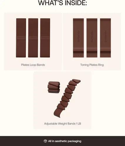 Vista 2 de BetterMe - Kit de viaje de pilates – Bandas de bucle de pilates, bandas de peso y resistencia – Kit de pilates portátil para mujer – Juego compacto