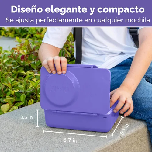 Vista 5 de Omie OmieBox UP caja de bento para niños Lonchera aislada Termo térmico aislado al vacío a prueba de fugas Envase de hielo 2 compartimentos