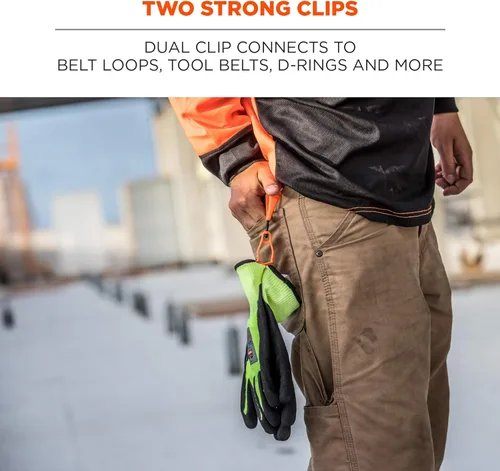 Vista 4 de Ergodyne Squids 3420 Swiveling Glove Clip Holder with Dual Clips