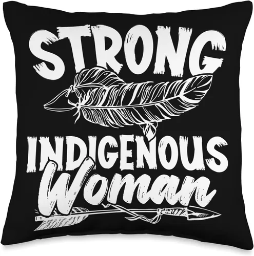 Pride Nativ American Indigenous Fearless Strong Indigenous Woman Native American - Almohada de 16 x 16 pulgadas, multicolor