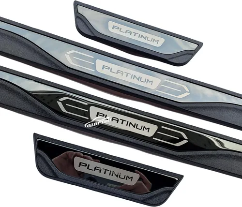 Vista 6 de Protector de rasguños para umbral de puerta de automóvil, accesorios Toyota Highlander, cubierta de placa protectora de entrada de puerta, juego