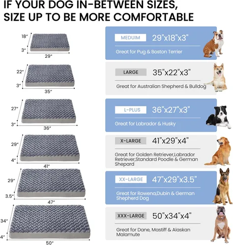 Vista 6 de Cama refrescante para perros grandes, cama ortopédica de espuma viscoelástica para mascotas con funda extraíble lavable, ideal para perros Rosa
