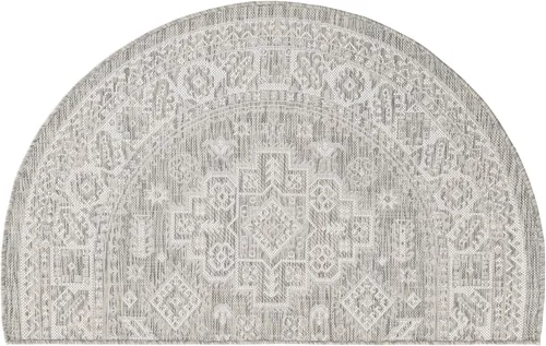 Vista 224 de Unique Loom Outdoor Aztec Collection Alfombra de área - Chalca (10 pies, redonda, azul/marfil)