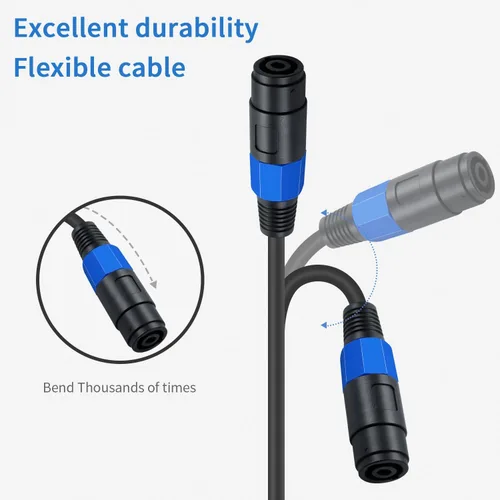 Vista 4 de Poyiccot Cable Speakon hembra a XLR, adaptador Speakon hembra a XLR macho de 6 pies con bloqueo giratorio compatible con micrófono de escenario DJ